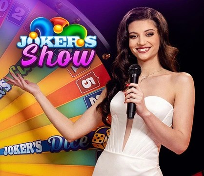 Joker’s Show slot logo by Skywind Group at Robocat